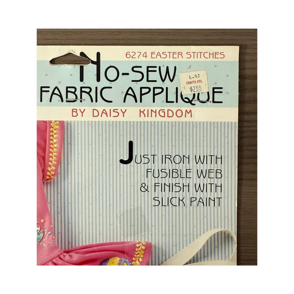 90s Vintage Daisy Kingdom No Sew Iron On Applique Happy Easter Bunny Egg Carrots - Picture 2 of 5